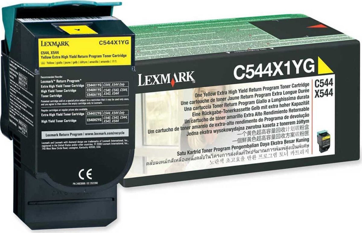 Lexmark 0C544X1YG lasertoner, gul, 4000s