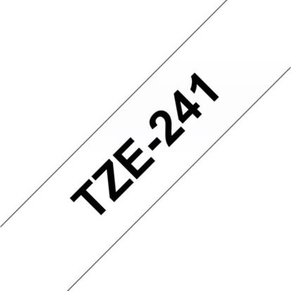 Brother TZe-241 labeltape 18mm, sort på hvid