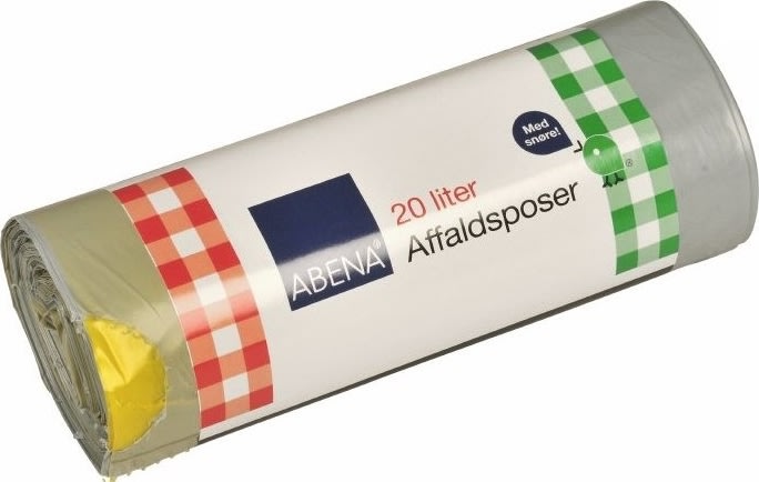 Affaldsposer m/snøreluk, 20 L, 44 x 50 cm, Grå