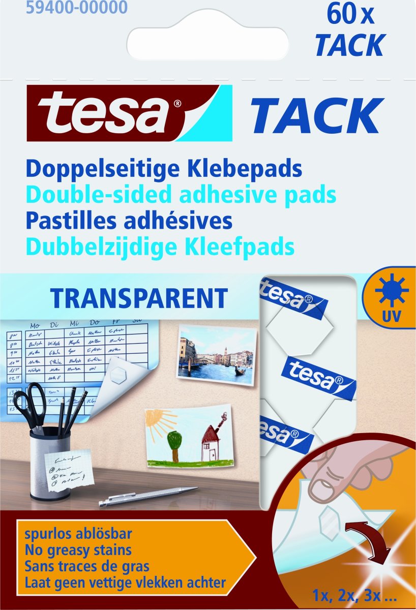 tesa Tack Dobbeltklæbende brikker | 72 stk.