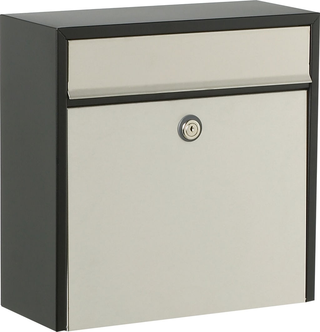 Allux 250 Postkasse, sort m. rustfri front