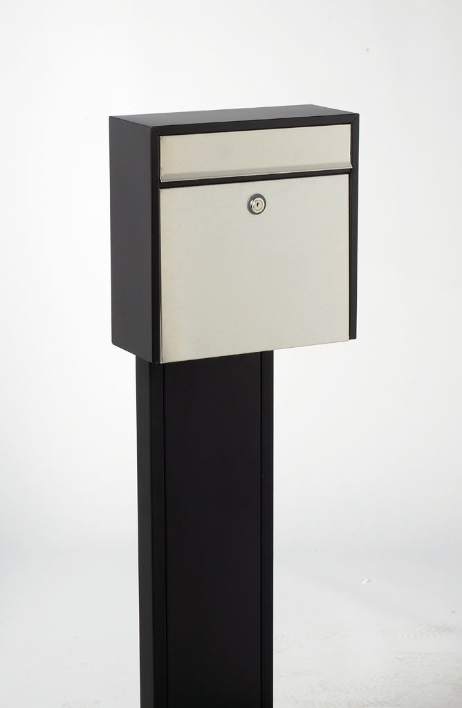 Allux 250 Postkasse, sort m. rustfri front