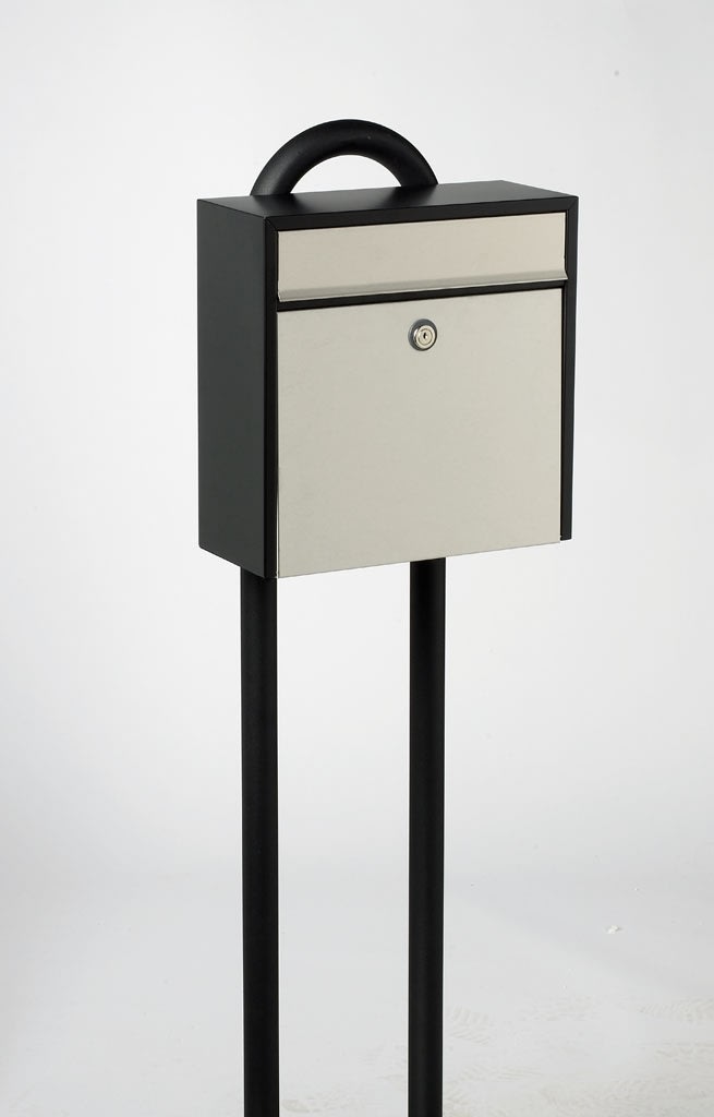 Allux 250 Postkasse, sort m. rustfri front