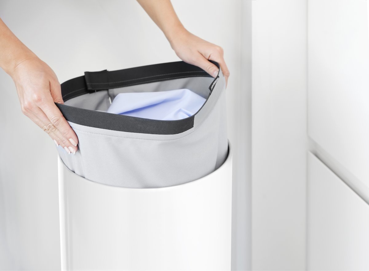 Brabantia Vasketøjskurv, 60 L, hvid m/kork låg
