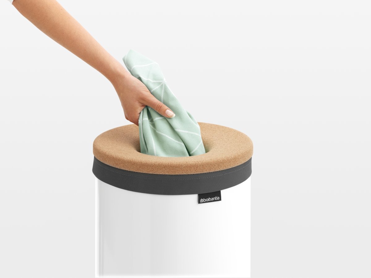 Brabantia Vasketøjskurv, 60 L, hvid m/kork låg