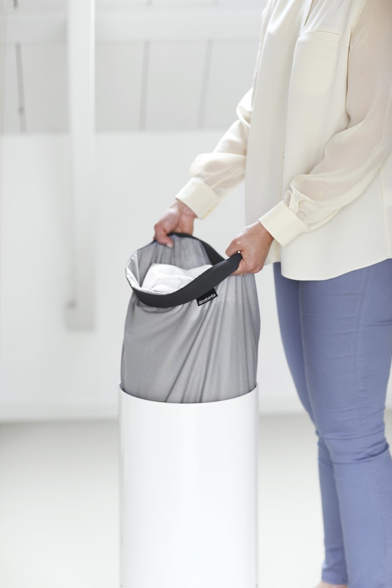 Brabantia Vasketøjskurv, 60 L, hvid m/kork låg