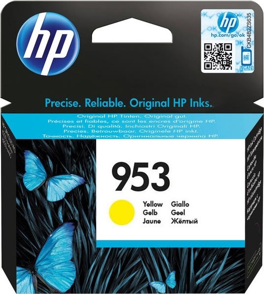 HP no 953 F6U14AE blækpatron, gul, 630s.