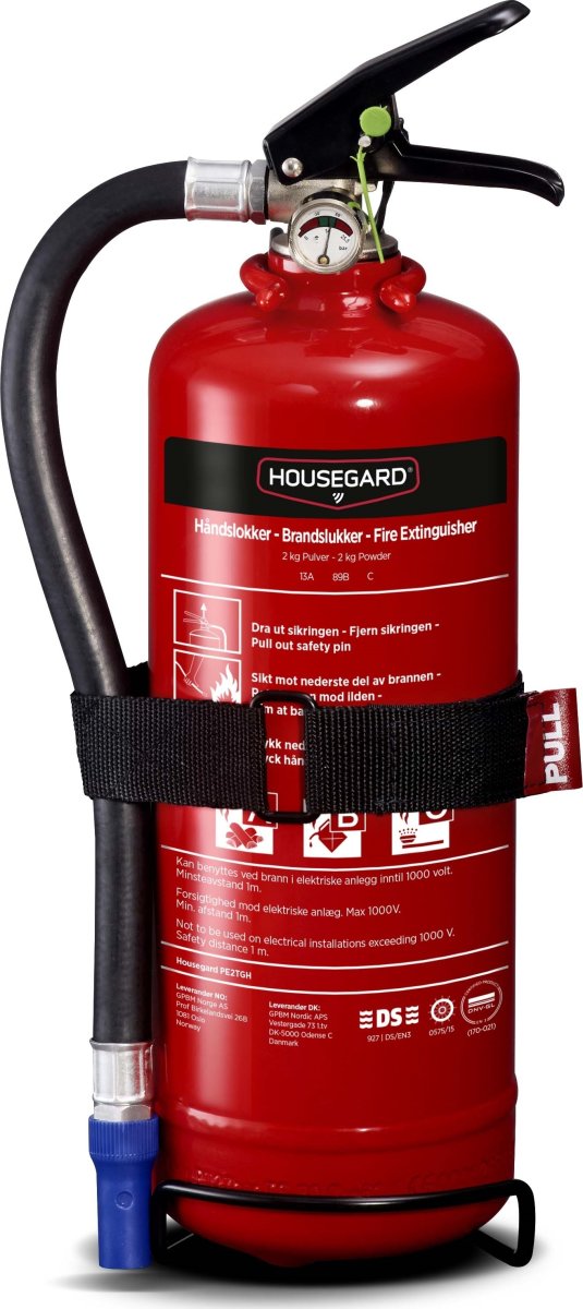 Housegard Pulverslukker | 2 kg | Rød