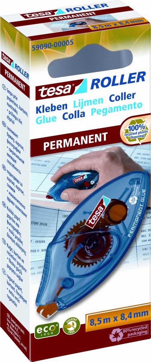 tesa Eco Limroller | Engangs | Permanent | 8,4 mm