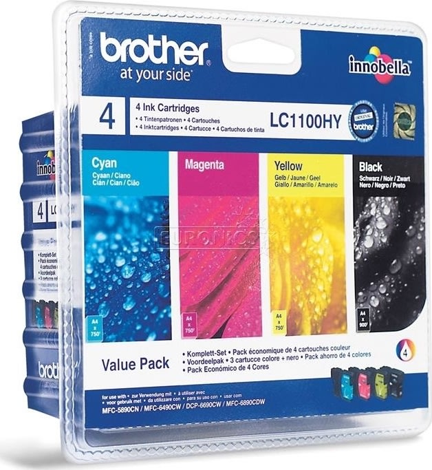 DEMO: Brother LC1100HYVALBPDR blækpatroner, sampak
