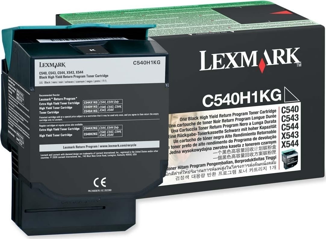 Lexmark C540H1KG lasertoner, sort, 2500s