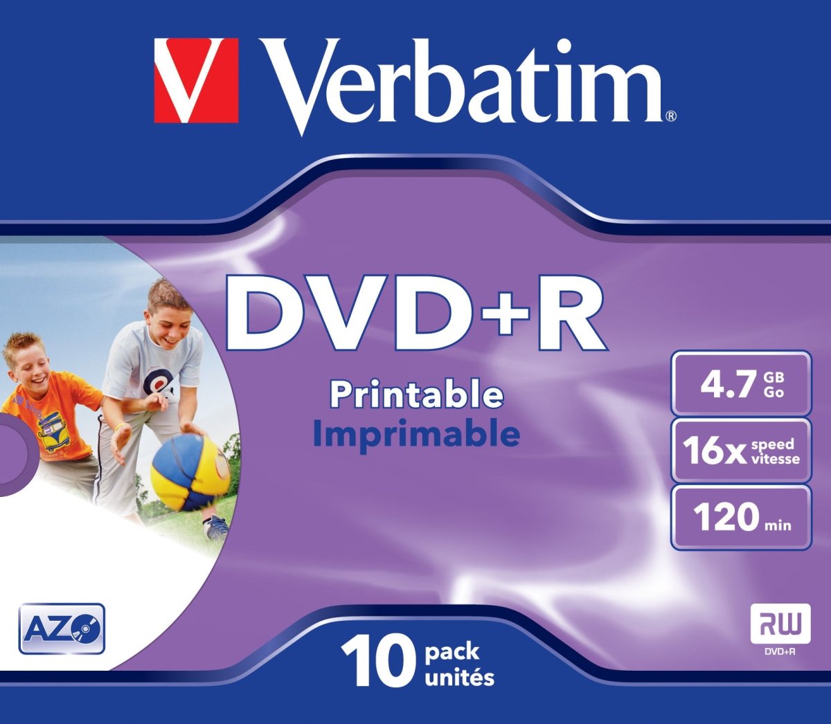 Verbatim DVD+R 4,7GB printable, 10 stk