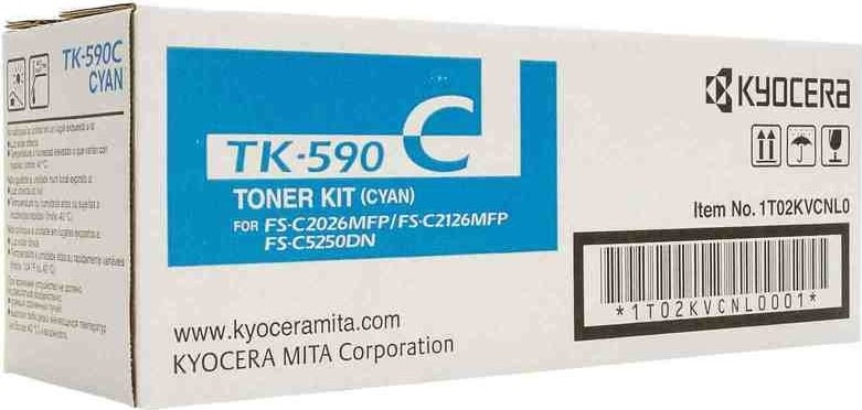 Kyocera TK-590C lasertoner, blå, 5000s