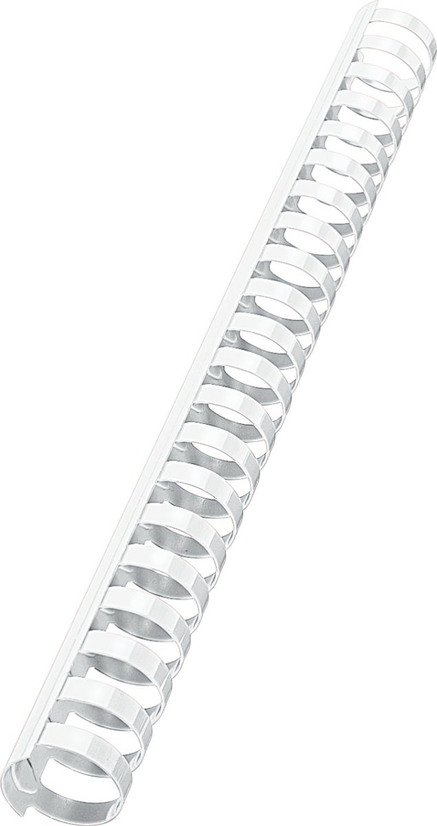 Fellowes plast spiralryg A4, 21 rings, 12mm, hvid