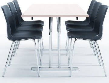 Bord med klapstel 120x80 cm, hvid laminat