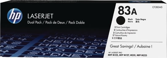 HP no 83A CF283AD lasertoner, 2x 1500 pk, sort