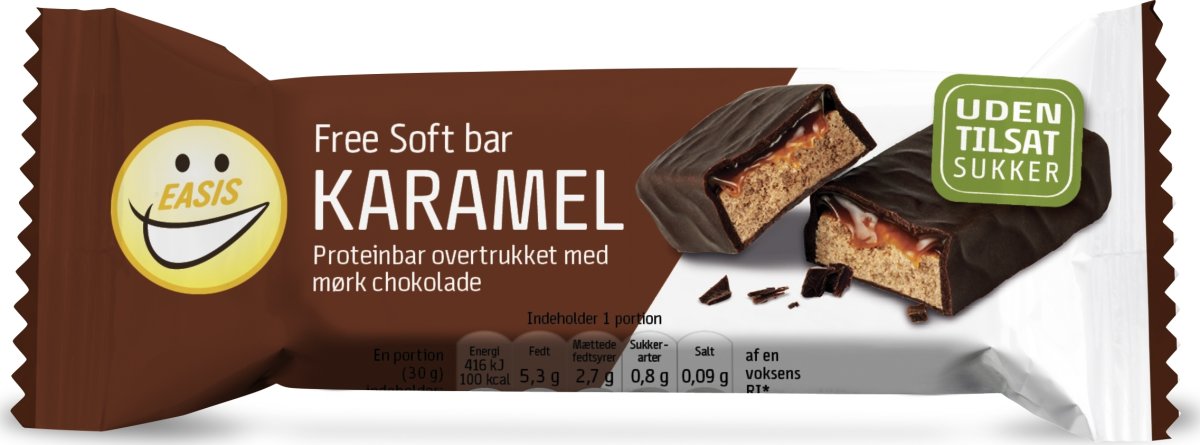 EASIS Free Soft bar karamel & mørk choko, 30 g