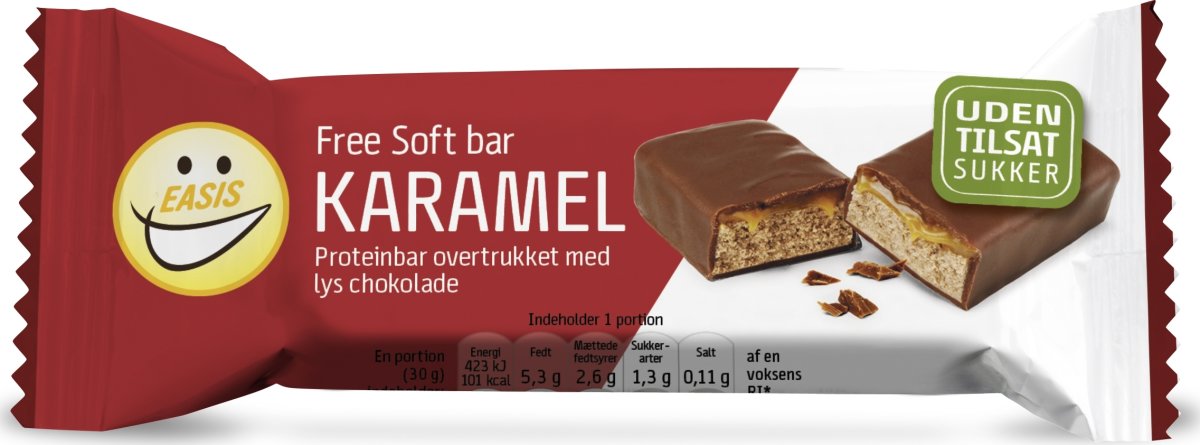 EASIS Free Soft bar karamel & lys choko, 30 g