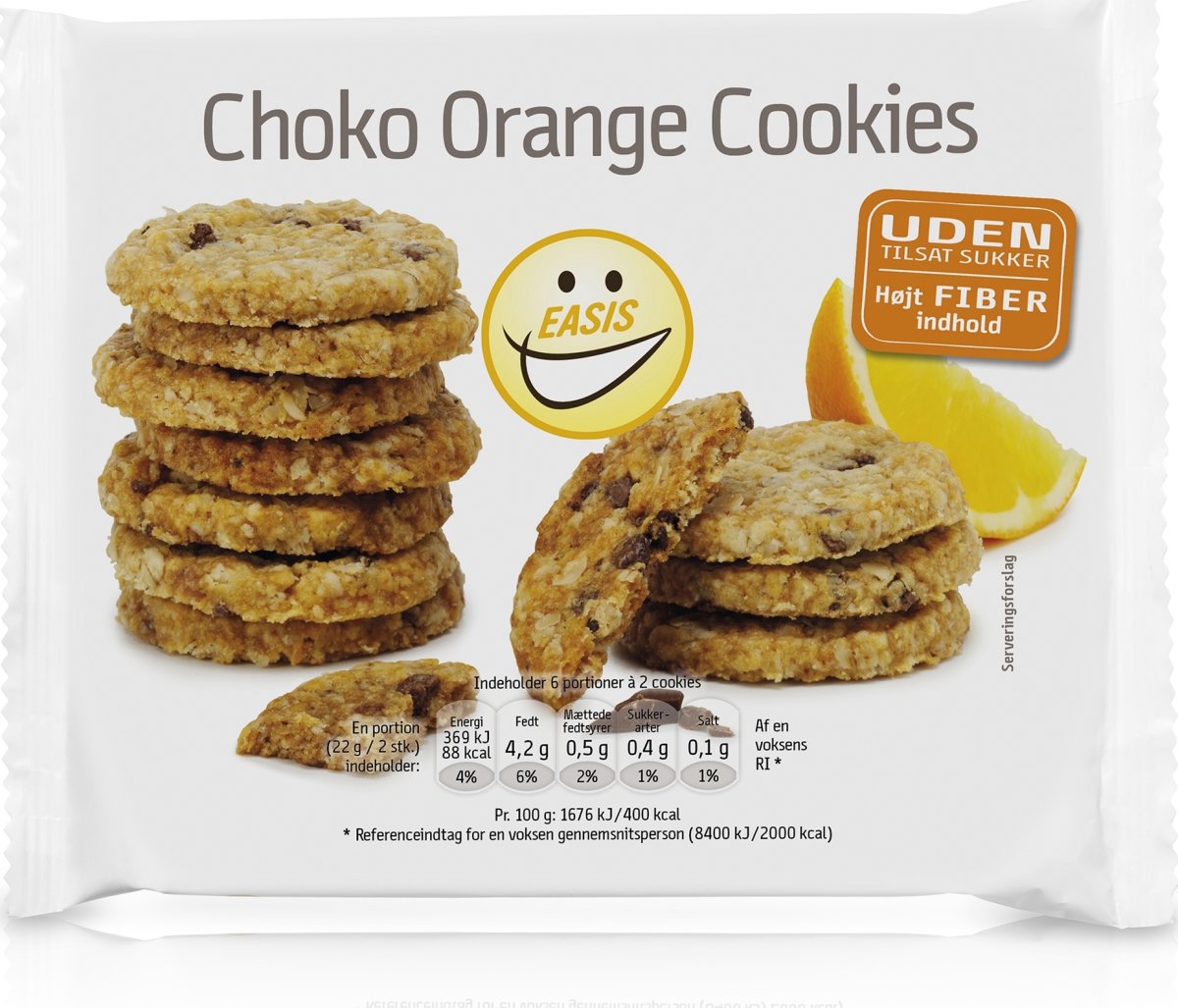 EASIS Choko Orange Cookies, uden sukker, 66 g