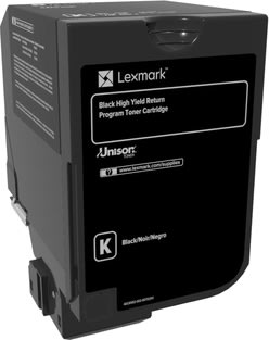 Lexmark 74C2HK0, Lasertoner, Sort, 20.000s