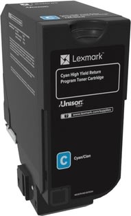 Lexmark 74C2HC0, Lasertoner, Blå, 12.000s