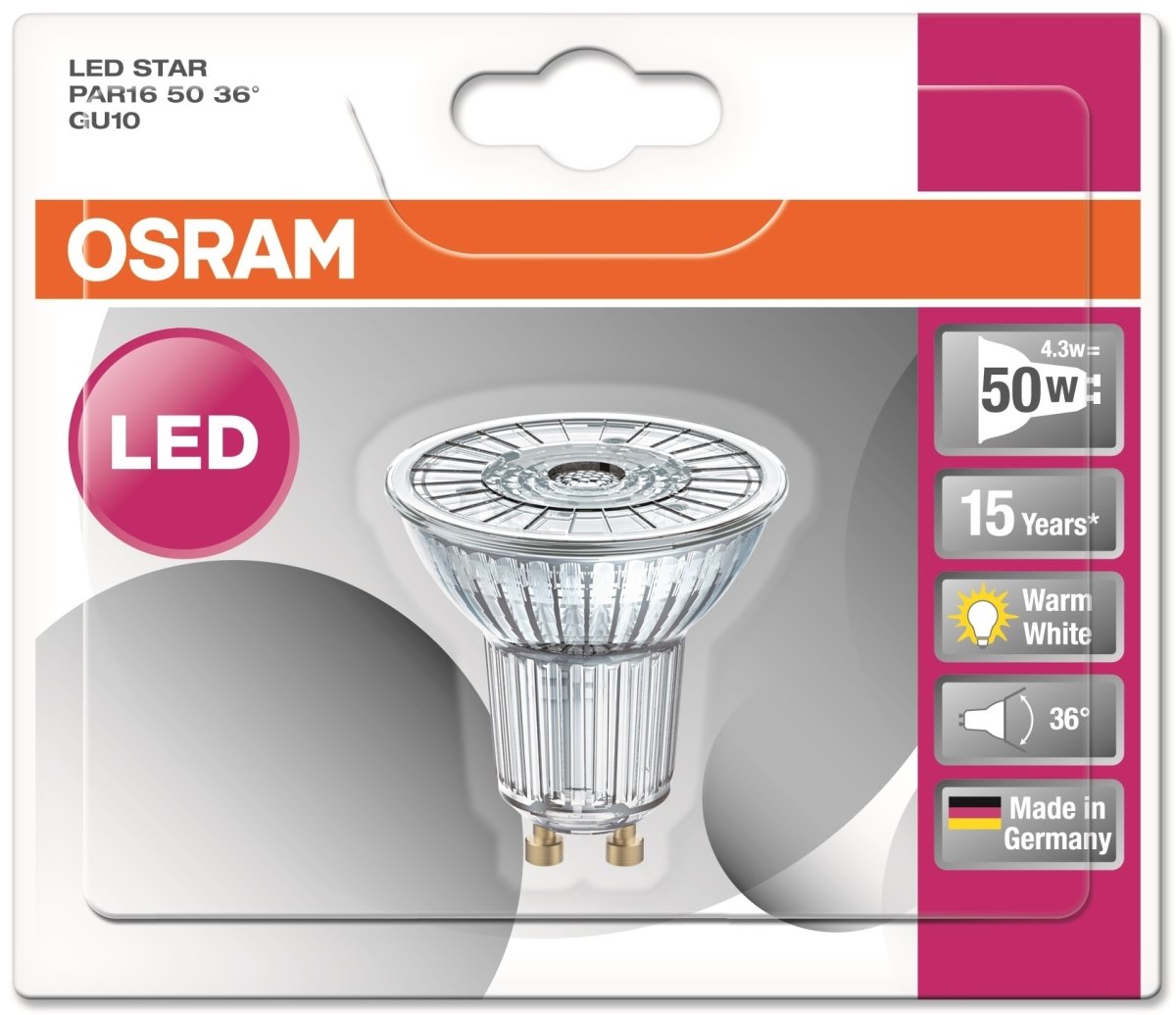 Osram LED Spotpære GU10, 4,3W=50W