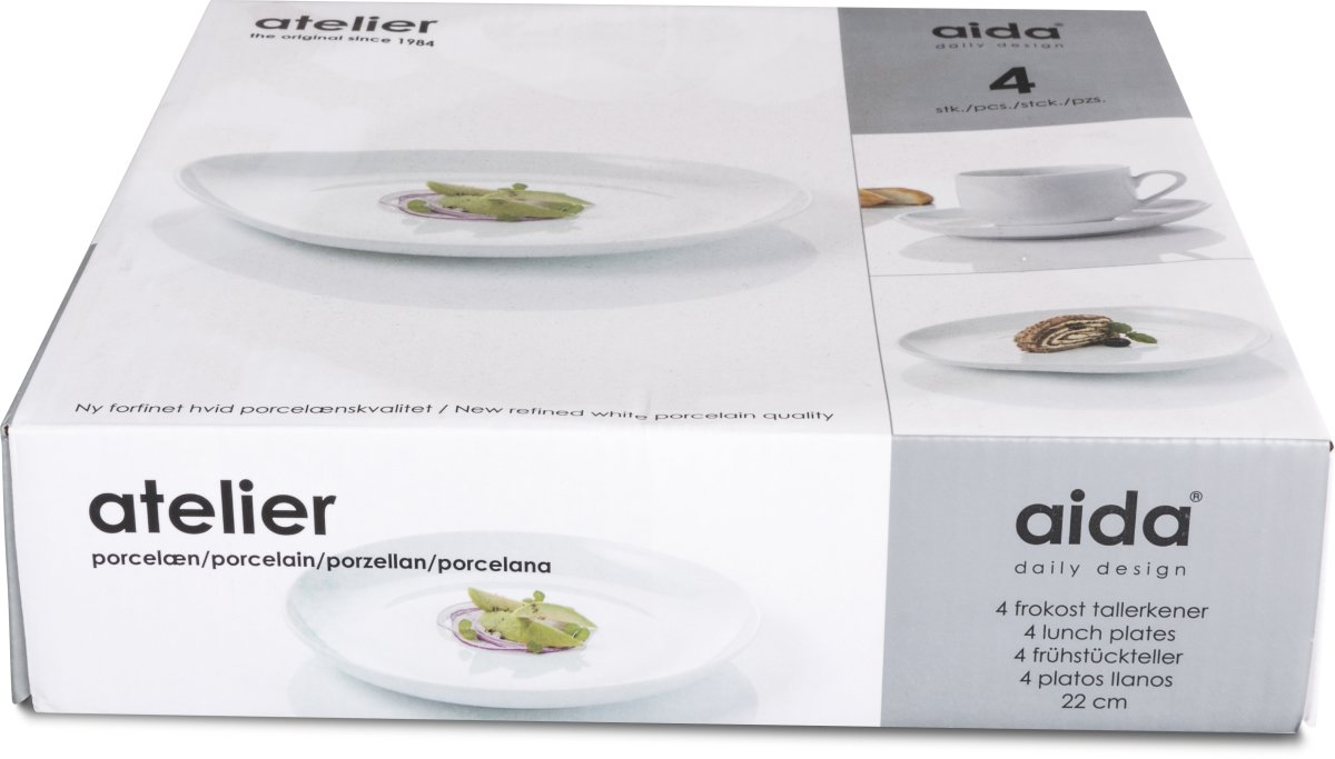 Aida Atelier Super White Frokosttallerken, 22 cm
