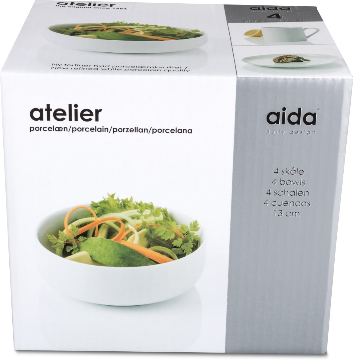 Aida Atelier Super White Skål, 13 cm
