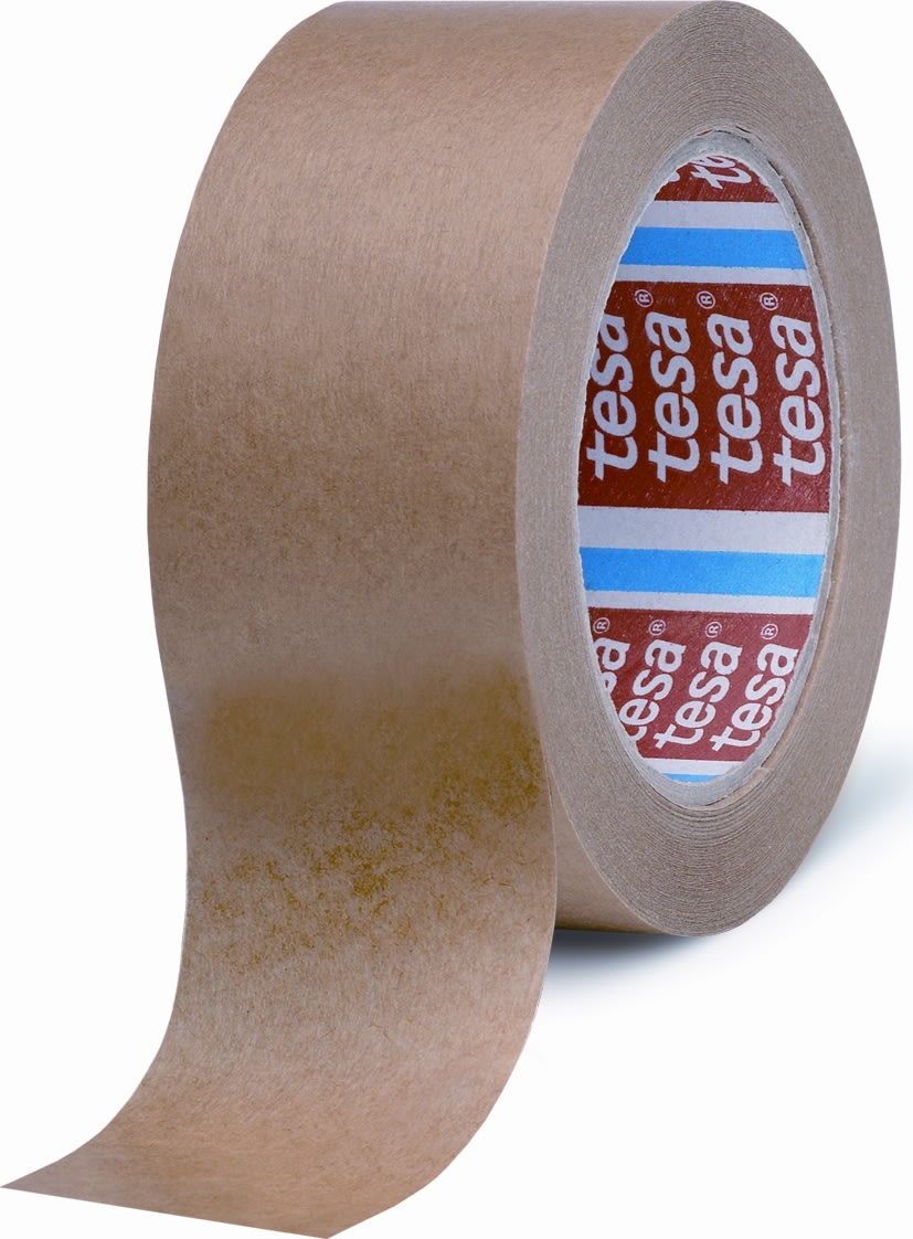 tesa Pakketape, papir, 50mm x 50m, brun
