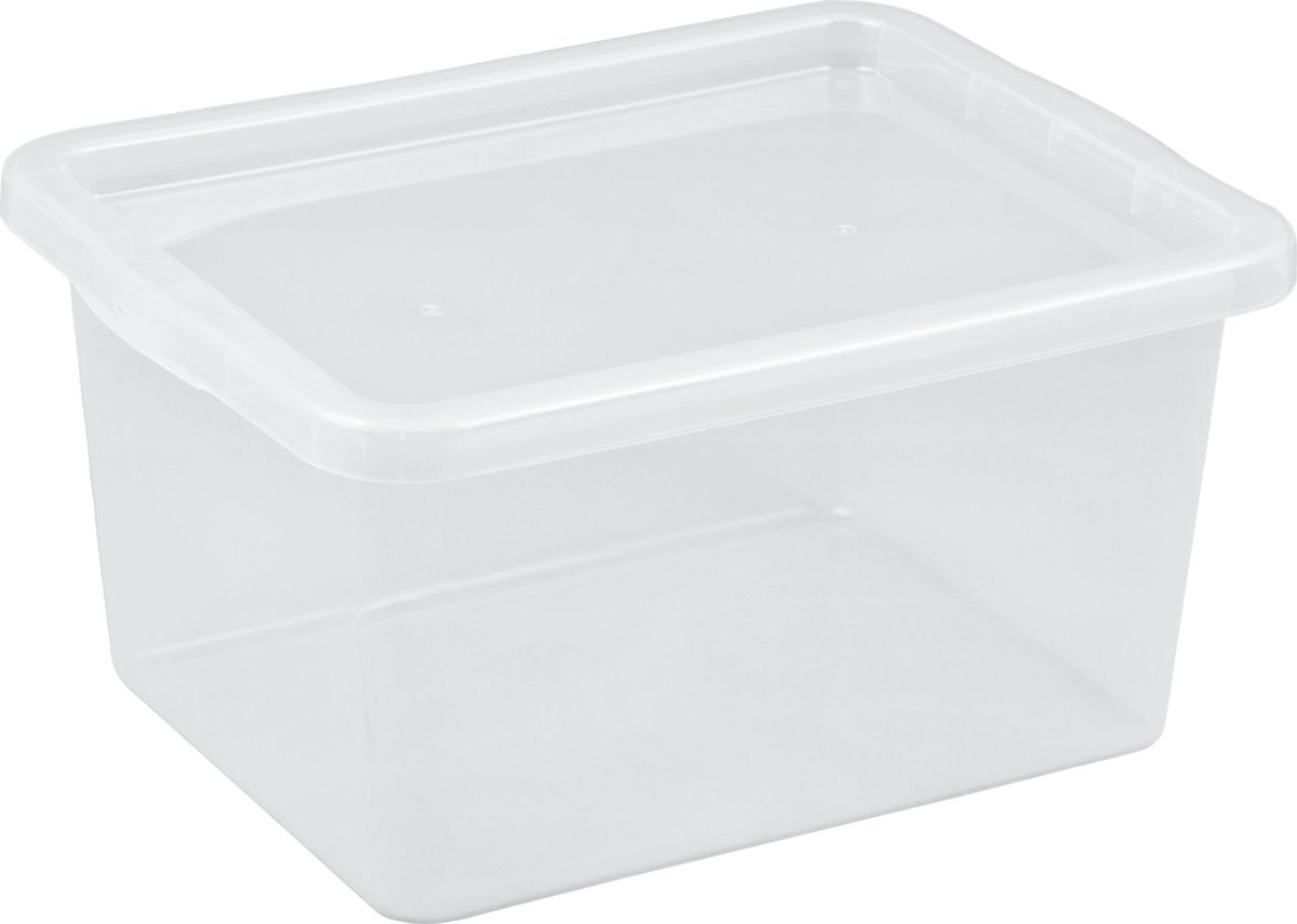 Basic plastboks inkl låg, 52 liter, Klar