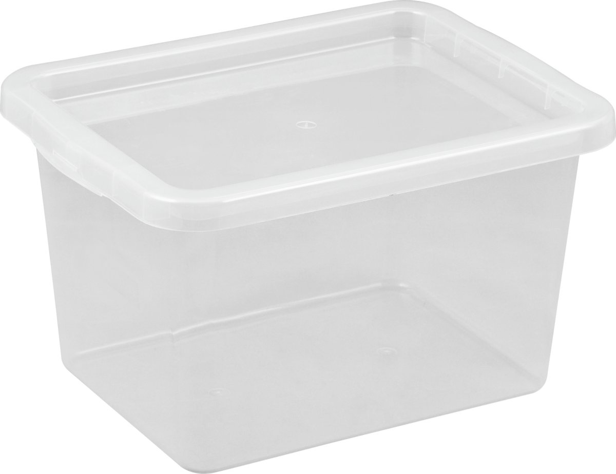 Basic plastboks inkl låg, 15 liter, Klar