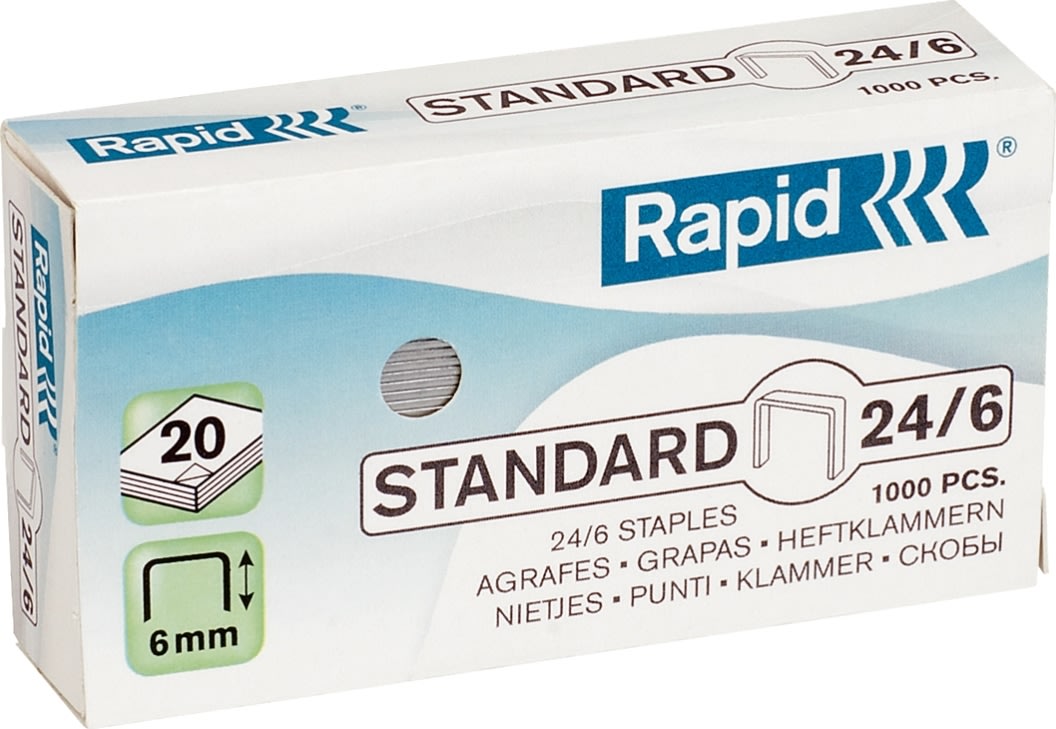 Rapid Standard Hæfteklamme | 24/6 | 1000 stk.
