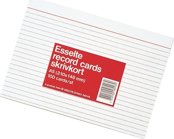 Esselte Kartotekskort | A6 | Karton | 100 stk.