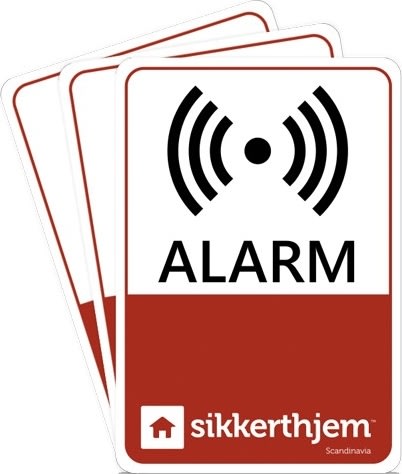 3stk. alarmmærkater til SikkertHjem alarm