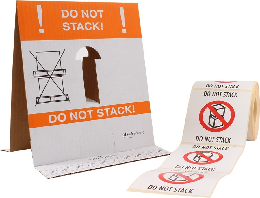 Etiketrulle "Do not stack", 500 stk.