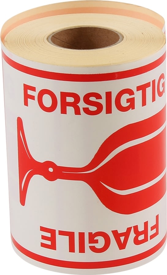 Etiket | Forsigtig - Glas | 250 stk.