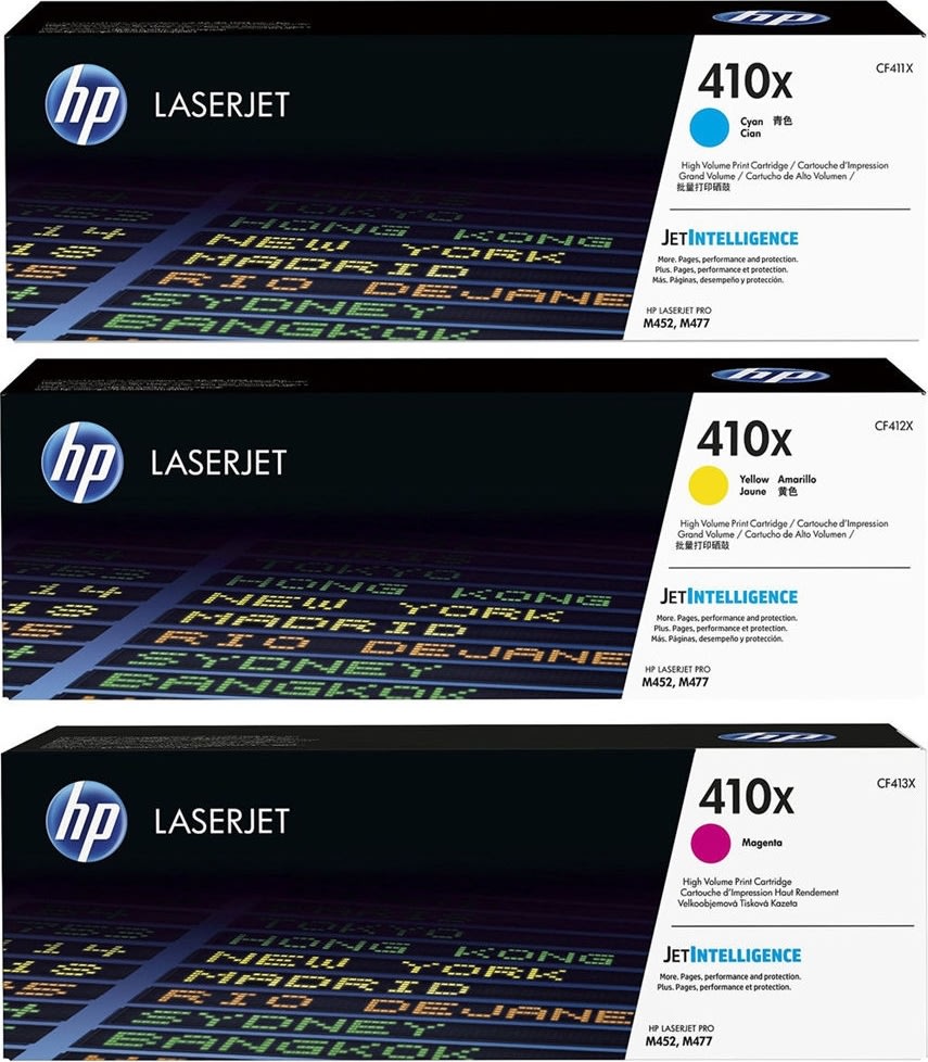 HP no 410X CF252XM lasertoner CMY, 5000s, 3-pak