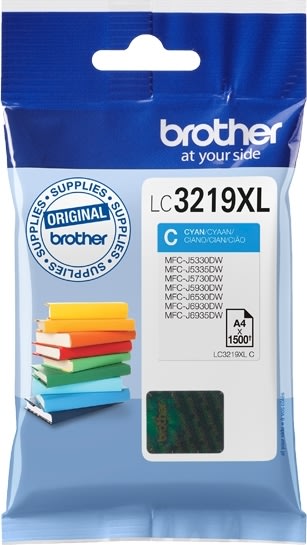 Brother LC3219XLC XL blækpatron, blå, 1500s