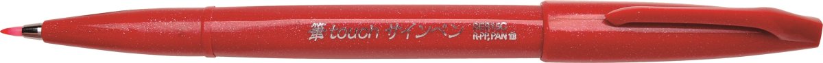 Pentel Brush Sign Pen Fineliner | Rød