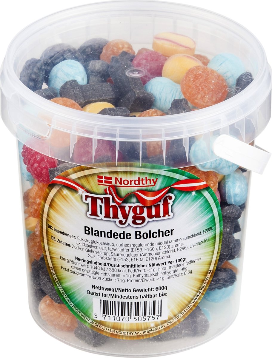 Thyguf blandede bolcher i spand, 600 g