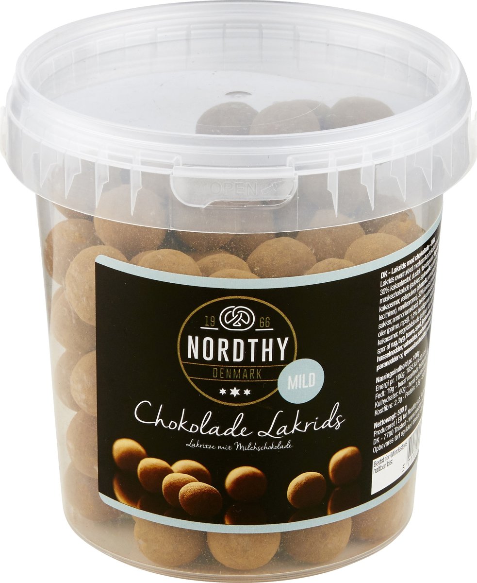 Nordthy Milde Lakridskugler med chokolade, 500 g