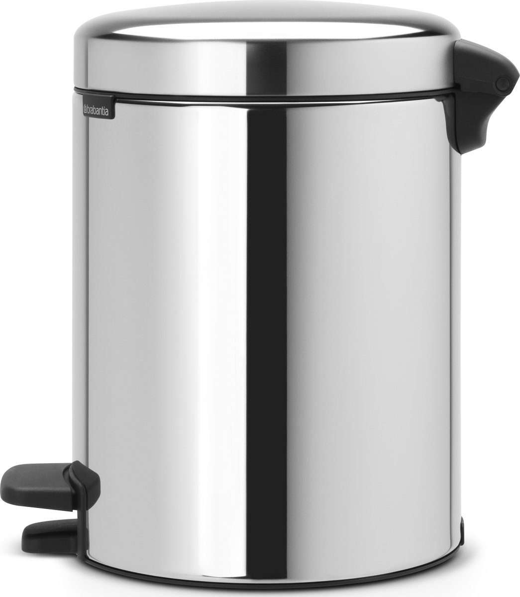 Brabantia NewIcon Pedalspand, 5 L, brilliant steel