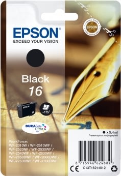 Epson T1621 blækpatron, sort, 175s