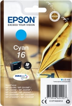 Epson T1622 Blækpatron, 165 sider, blå