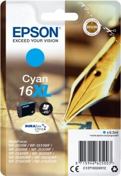 Epson T1632/C13T16324012 XLblækpatron, blå, 450 s
