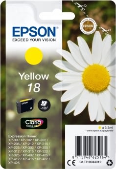 Epson nr. 18/C13T18044012 blækpatron, gul, 180s