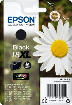 Epson 18XL blækpatron, sort, 470 s.
