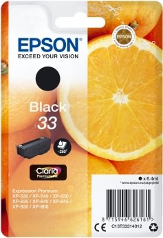 Epson 33 blækpatron, sort
