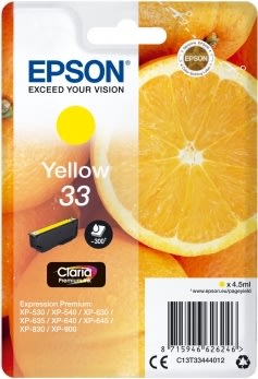 Epson 33 Blækpatron, gul