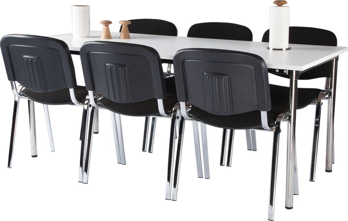 Casa Basic kantinesæt m. 6 stole og bord 180x80 cm